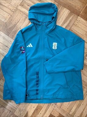 Adidas Teal Windbreaker Jacket with FIFA Patch - 2XL - NWT